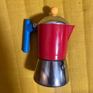 Vintage 3- Cup MOMA Design Cocca Moka Espresso Pot Multicolor Small